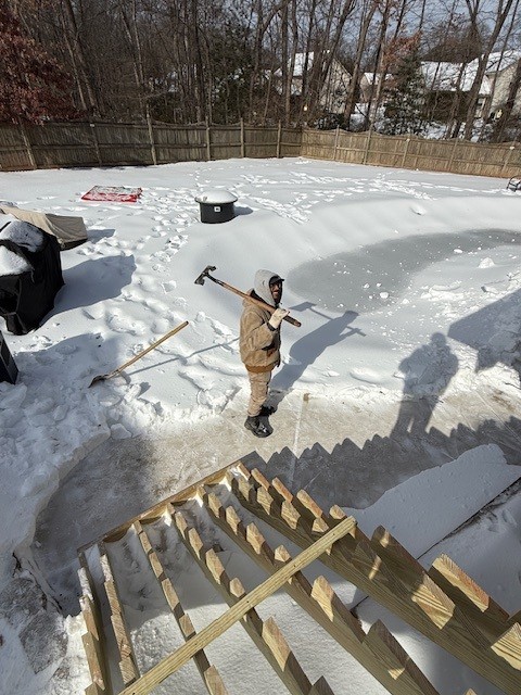 Deck construction in Northern Virginia during the winter