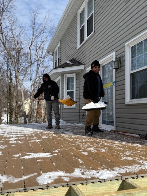 Deck construction in Northern Virginia during the winter