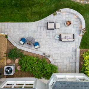 Paver Patio with Retaining Wall, Sitting Wall & Solo Stove