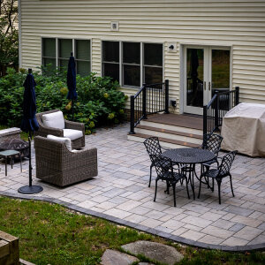 Paver Patio with Composite Staircase