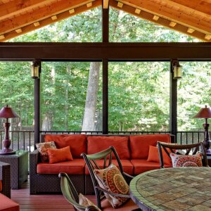 Cedar Tongue-and-Groove Ceiling Above the Rafters