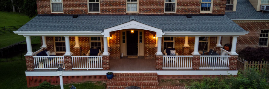 Front Porch with Advanced PVC Tongue-and-Groove Flooring